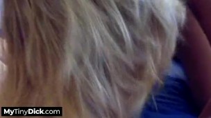 An intense blowjob for her small-dick boyfriend in the early morning